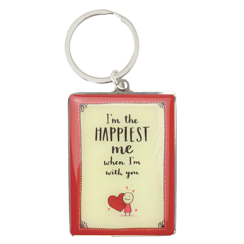 I'm The Happiest Me With You | Metal Keyring | Mini Gift | Cracker Filler