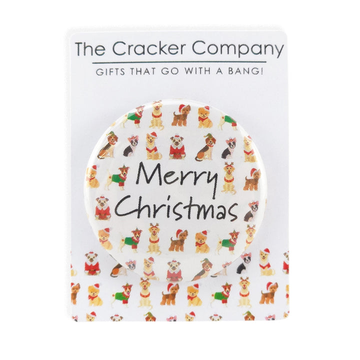 Christmas Dogs | Merry Christmas | 38mm Pin Badge | Mini Gift | Cracker Filler