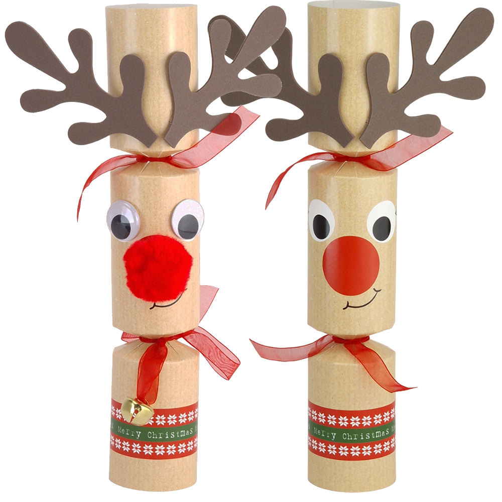 Build Your Own | 6 Standy Uppy Rudolph Christmas Crackers | Craft Kit