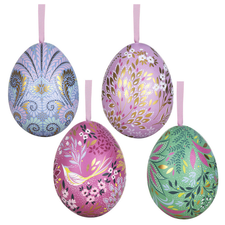 Sara Miller | Two Part Hanging Easter Egg | Fillable Tin | 7cm