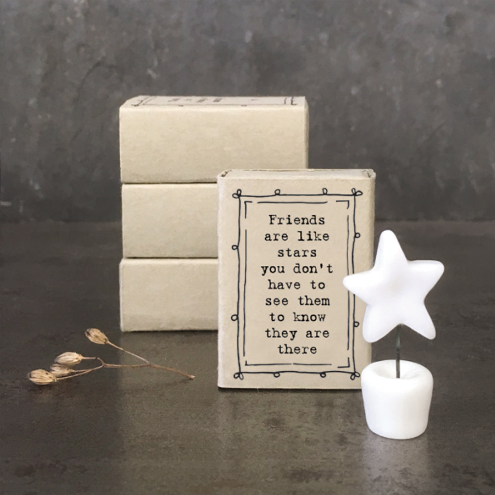 Friends Are Like Stars | Ceramic Star | Cracker Filler | Matchbox Mini Gift