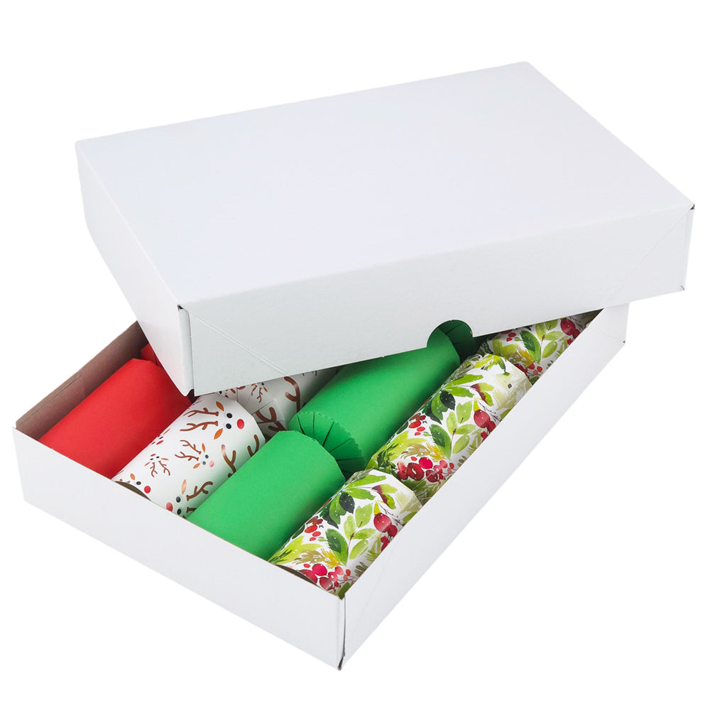 White or Kraft | Basic Box for Standard Handmade Crackers | Holds 4