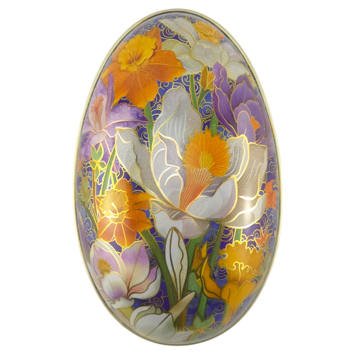 Cloisonne | Two Part Easter Egg | Fillable Tin | Flat Bottomed | 11cm