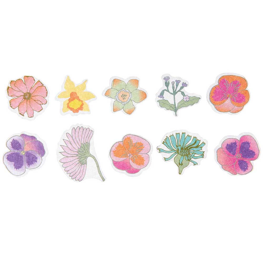 Pretty Flowers | Washi Style Stickers | Reel of 200