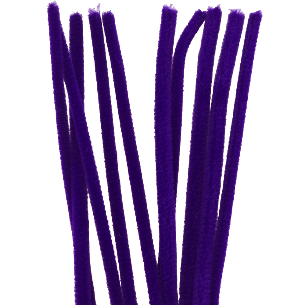 Single Colour | 30cm Craft Pipecleaners | Chenille Stems | 6mm Wide | Pack of 10