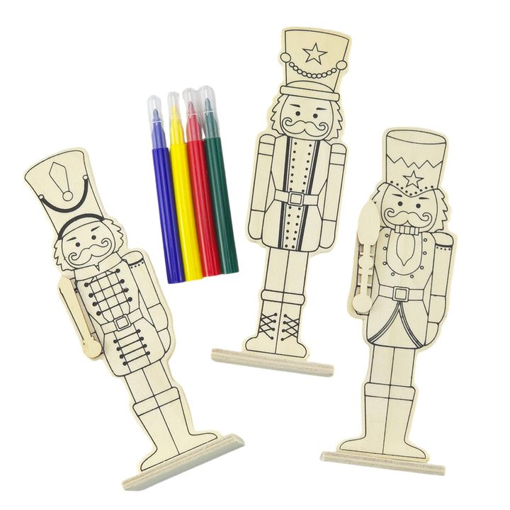 Nutcracker | Kids Colour Your Own Wooden Stand Up Christmas Decoration | Single