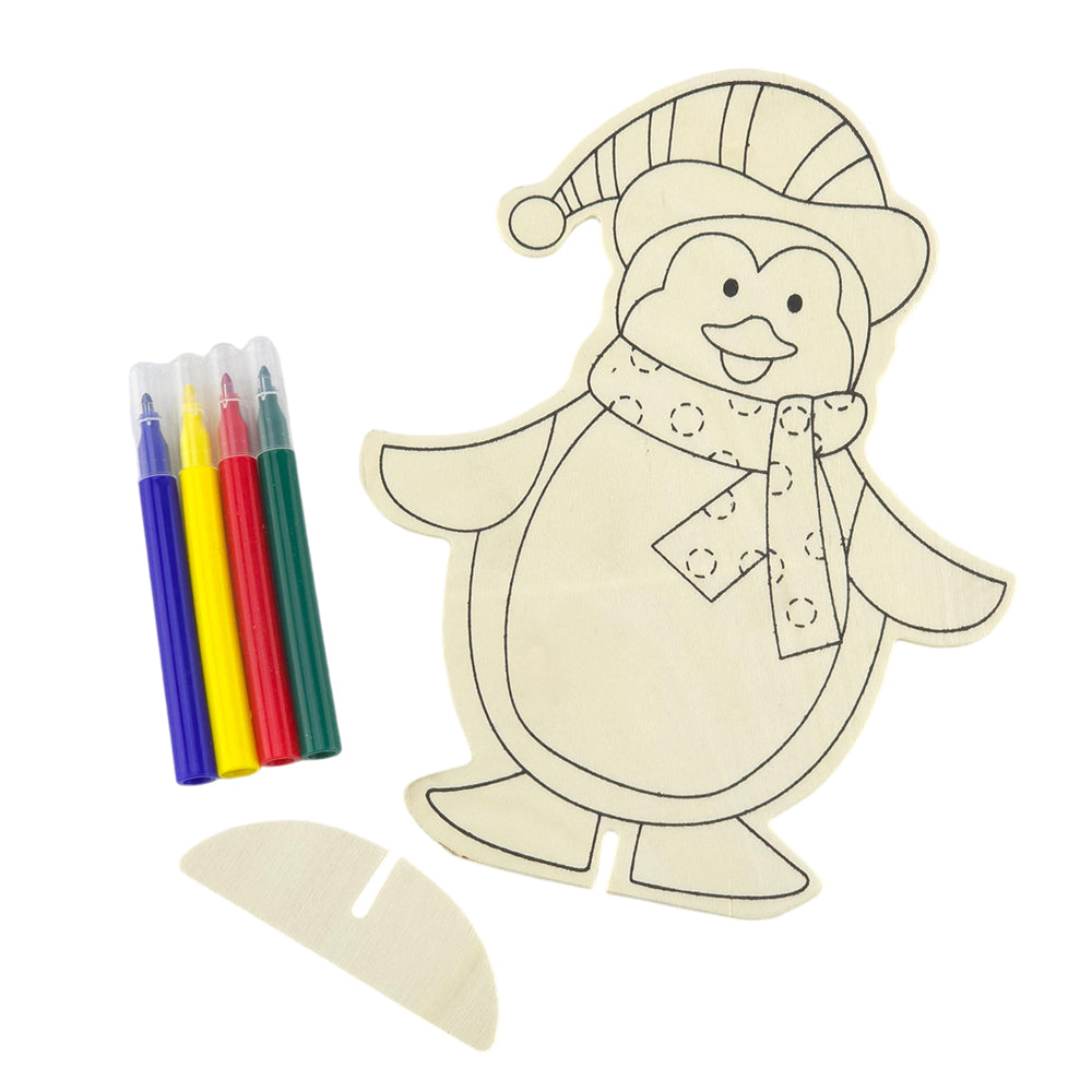 Kids Colour Your Own Wooden Christmas Decoration on Stand | Choose a Design