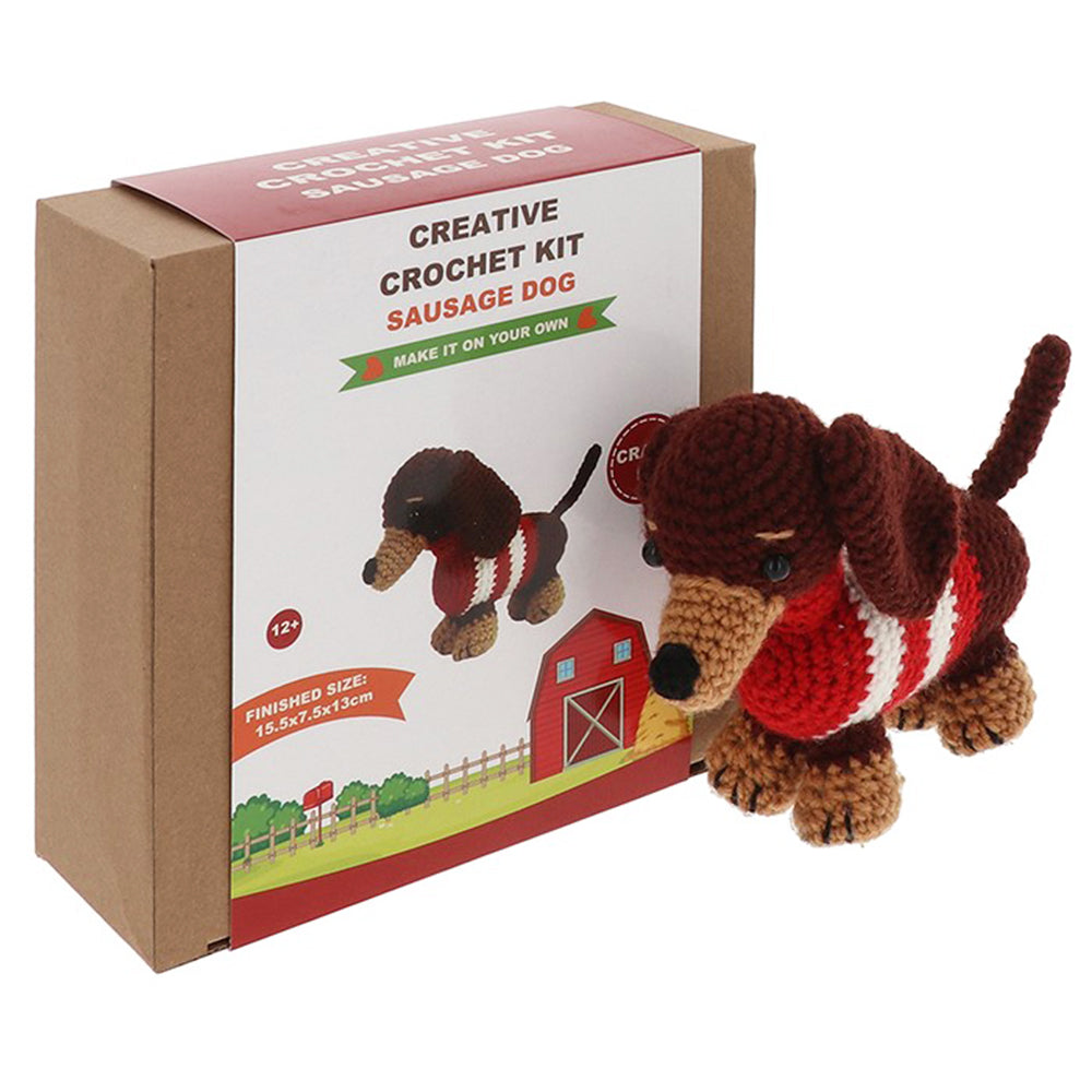 Sausage Dog | Complete Crochet Craft Kit | Older Kids & Beginners | Dachshund