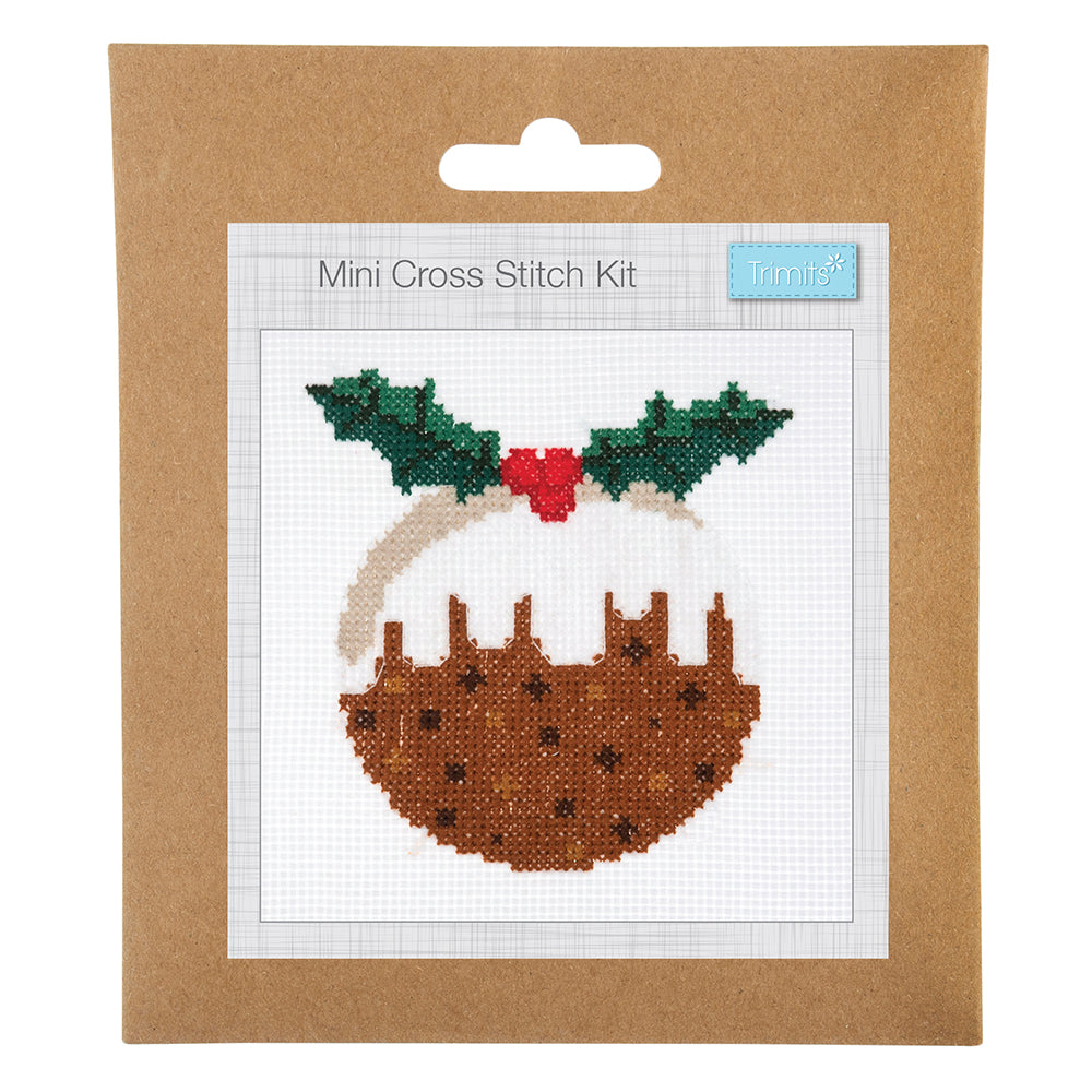 Christmas Pudding | Complete Mini Cross Stitch Kit | 13cm Square