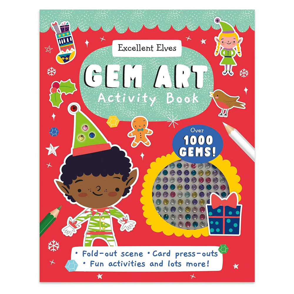 Excellent Elves | Gem Art Christmas Colouring & Kids Activity Book | 1000 Gems