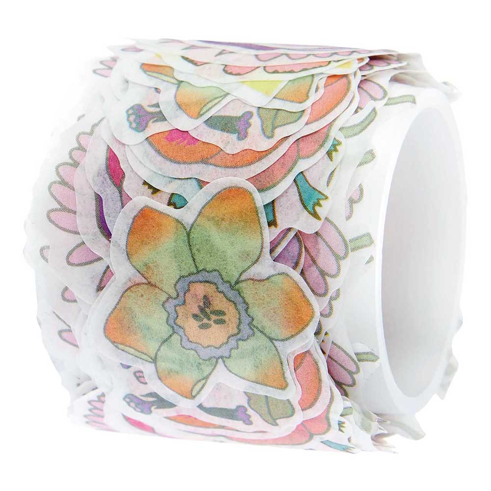 Pretty Flowers | Washi Style Stickers | Reel of 200