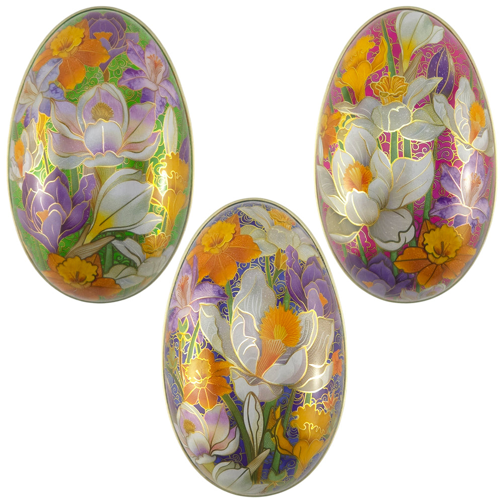 Cloisonne | Two Part Easter Egg | Fillable Tin | Flat Bottomed | 11cm