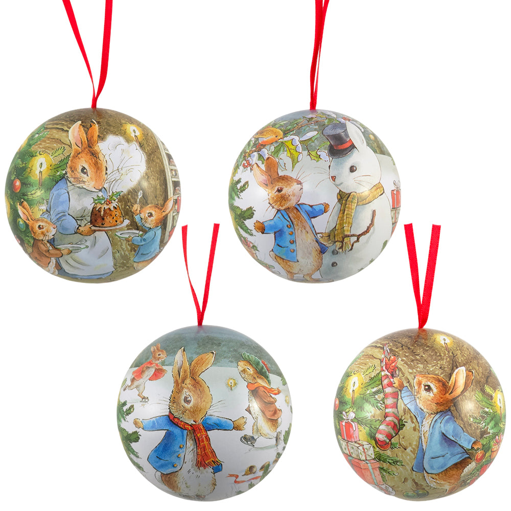 Peter Rabbit at Christmas | Fillable Tinware Baubles Collection | 7cm