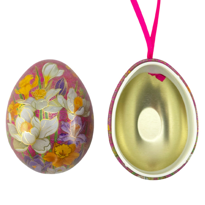 Cloisonne | Two Part Hanging Easter Egg | Fillable Tin | 7cm Tall