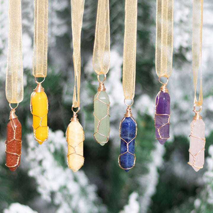 Gorgeous Crystals | Set of 7 Hanging Christmas Decorations | Presentation Boxed