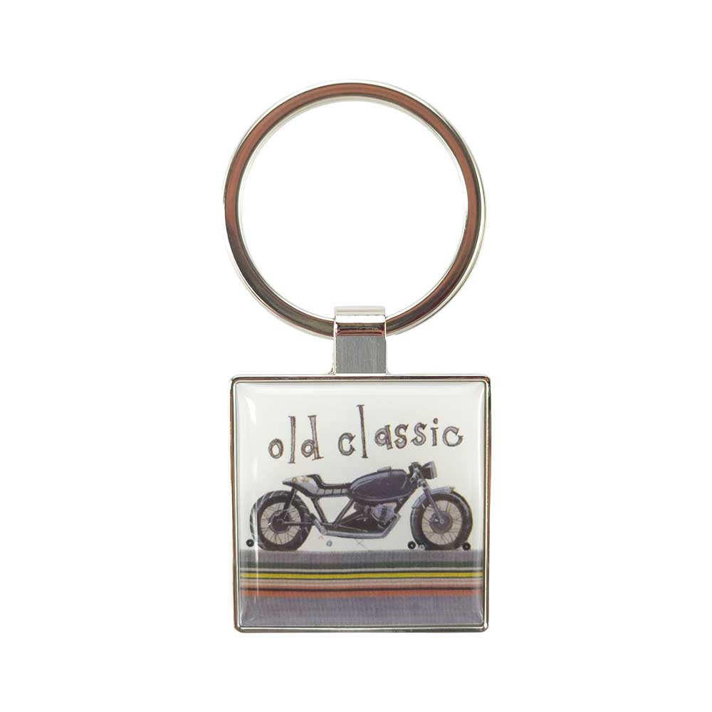 Old Classic | Vintage Motorbike | Metal Keyring | Mini Gift | Cracker Filler