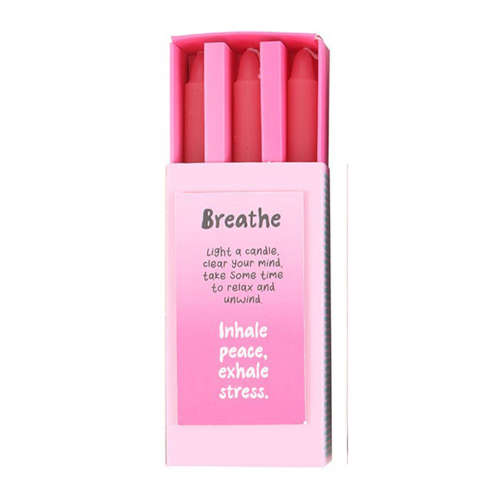 Breathe | 3 Affirmation Candles & Holder | Oversized Matchbox of Mindfulness