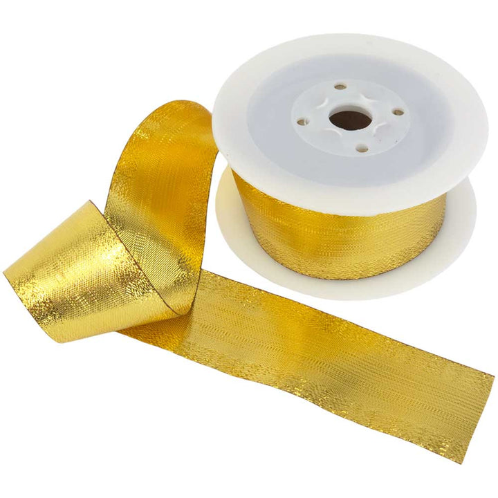 Silver or Gold | 15mm  to 40mm Wide | Metallic Flexible Lurex Ribbon | 20m Reel