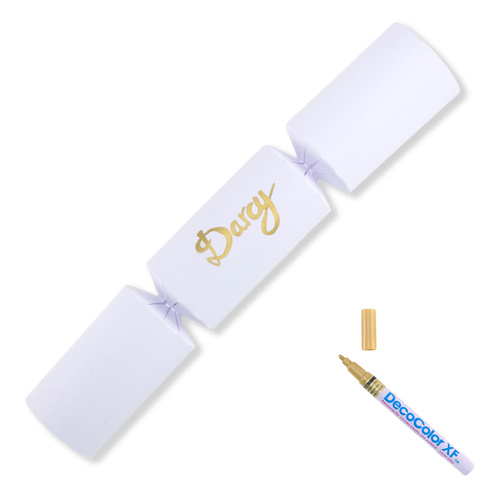 White | 12 Personalise Your Own Crackers | Make & Fill Your Own | With Pen