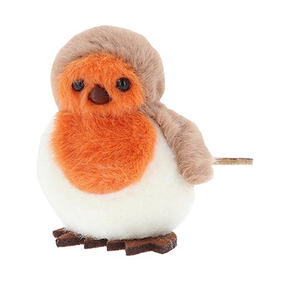 Cute & Fluffy Robin | Clip for Floristry & Christmas Décor | 8cm Tall