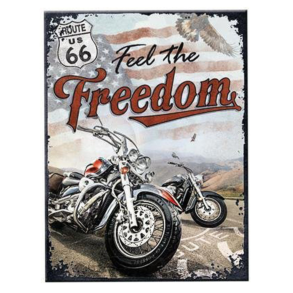 US Route 66 | Feel the Freedom Retro Magnet | 8x6cm | Mini Gift | Cracker Filler