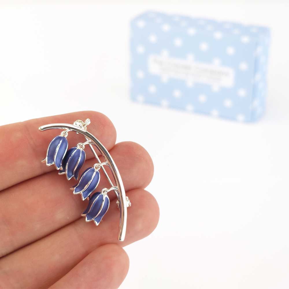 Dainty Bluebell Brooch | Deep Blue | 4.5cm Long | Mini Gift | Cracker Filler