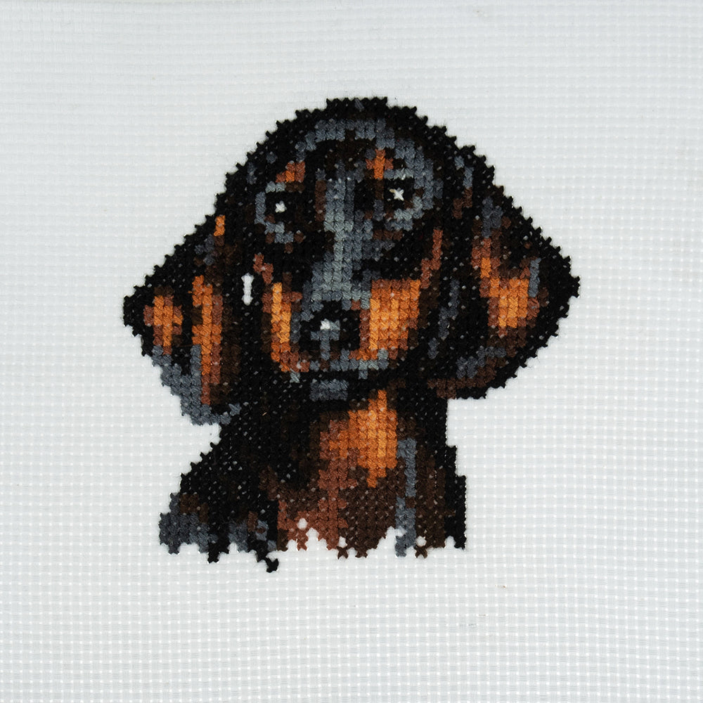 Dachshund | Personalisable | Cross Stitch | Complete Mini Kit | 13cm