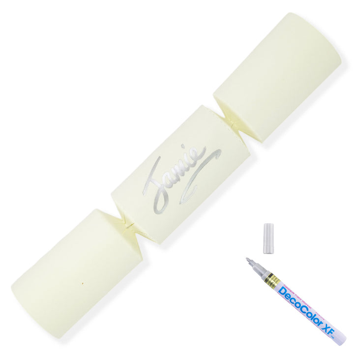 Ivory | 12 Personalise Your Own Crackers | Make & Fill Your Own | With Pen