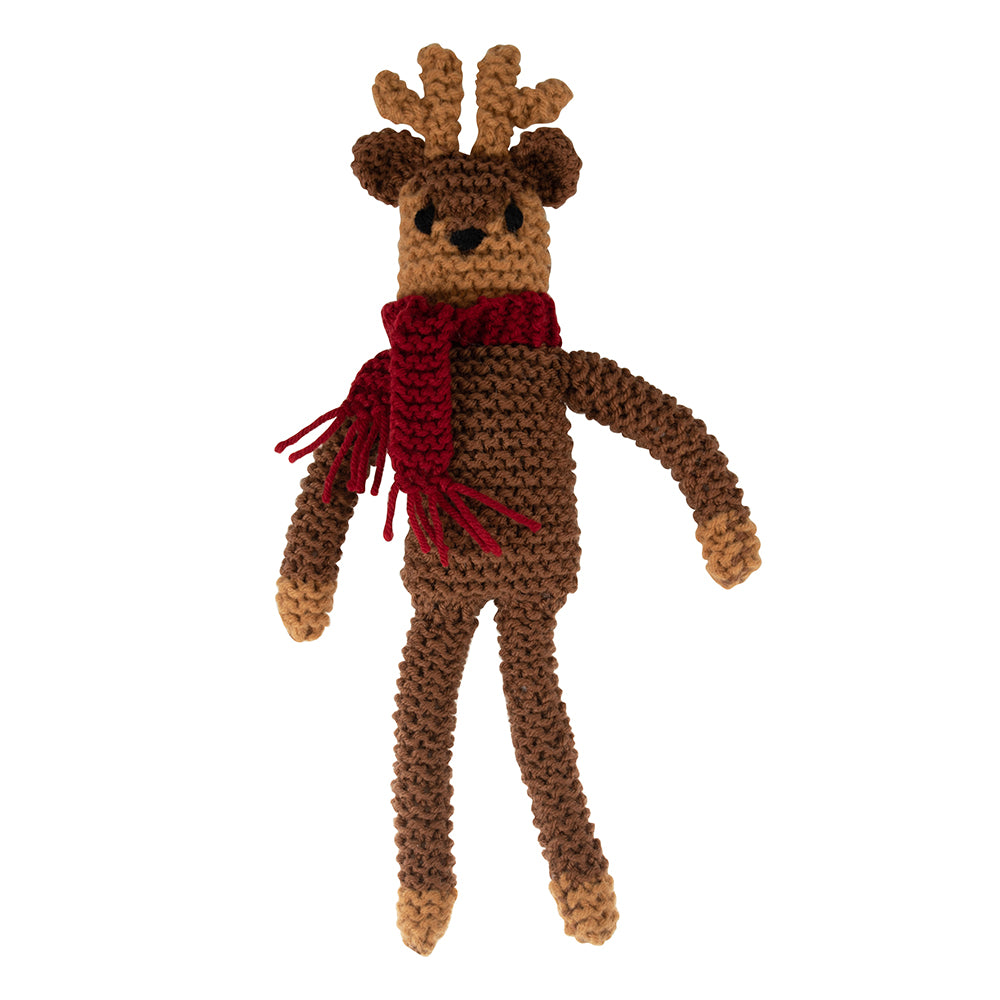 Reindeer Knitting Kit with Needles | Older Kids or Basic Adult Knitters