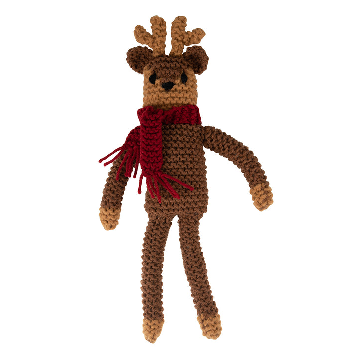 Reindeer Knitting Kit with Needles | Older Kids or Basic Adult Knitters