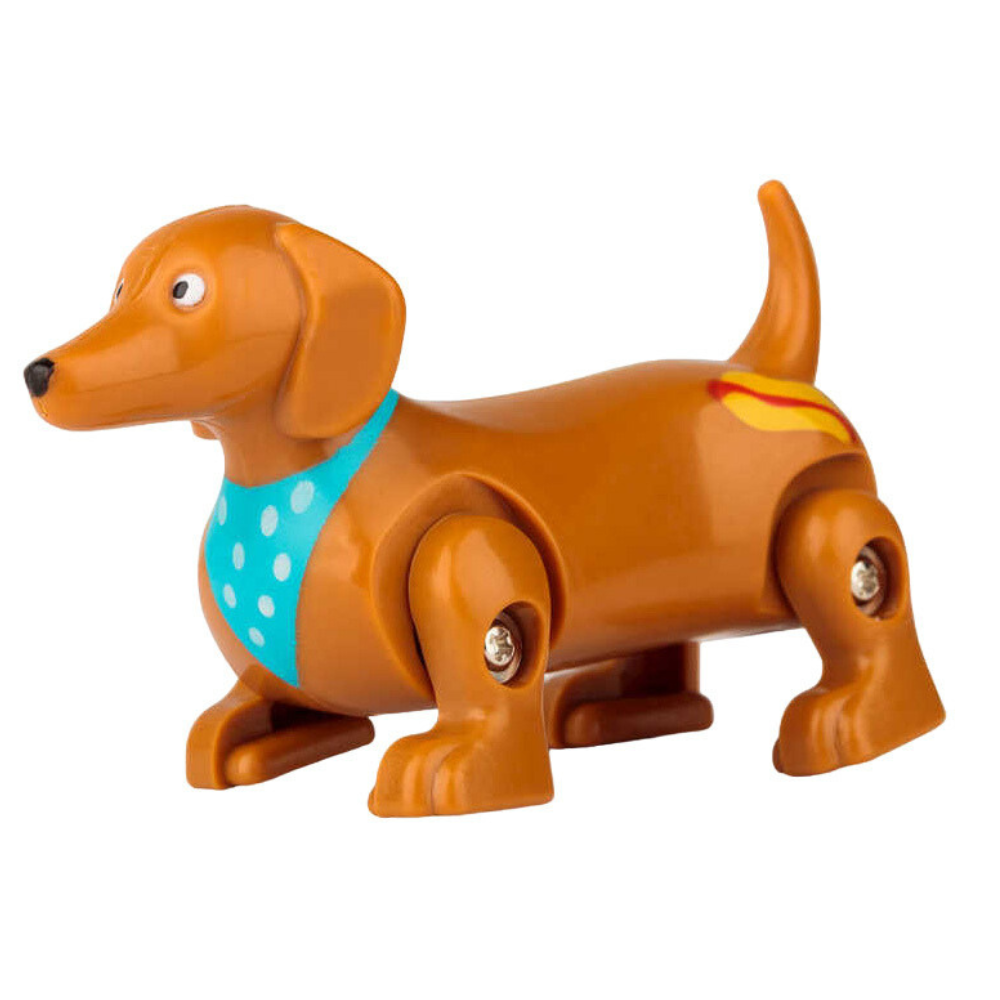 Wind Up & Go Sausage Dog | Brown | Mini Gift | Cracker Filler