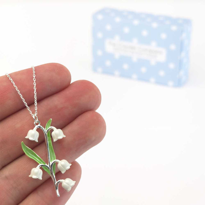 White Lily of the Valley Necklace | Pendant on Chain | Mini Gift | Cracker Filler