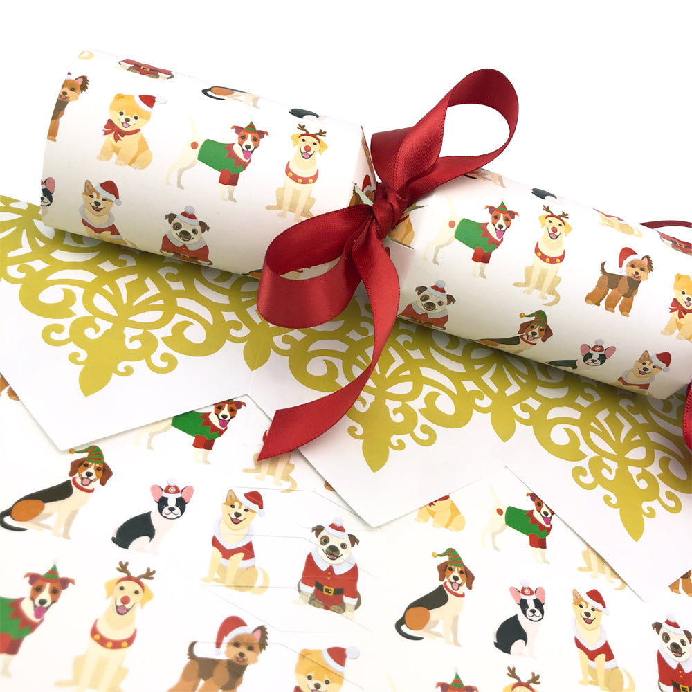 Christmas Dogs | Cracker Making Craft Kit | Makes 6 Standard Crackers