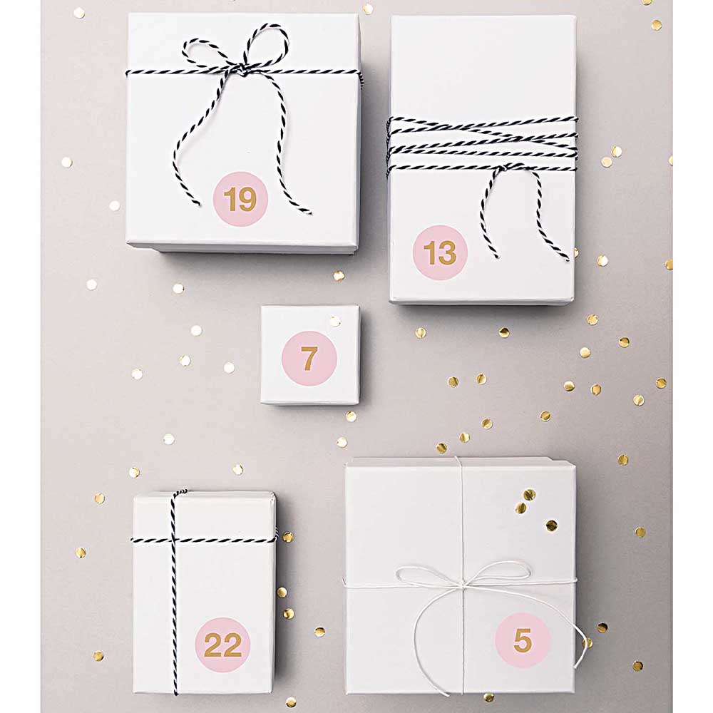 24 Advent Calendar Stickers | With Foil Numbers | 3cm Wide