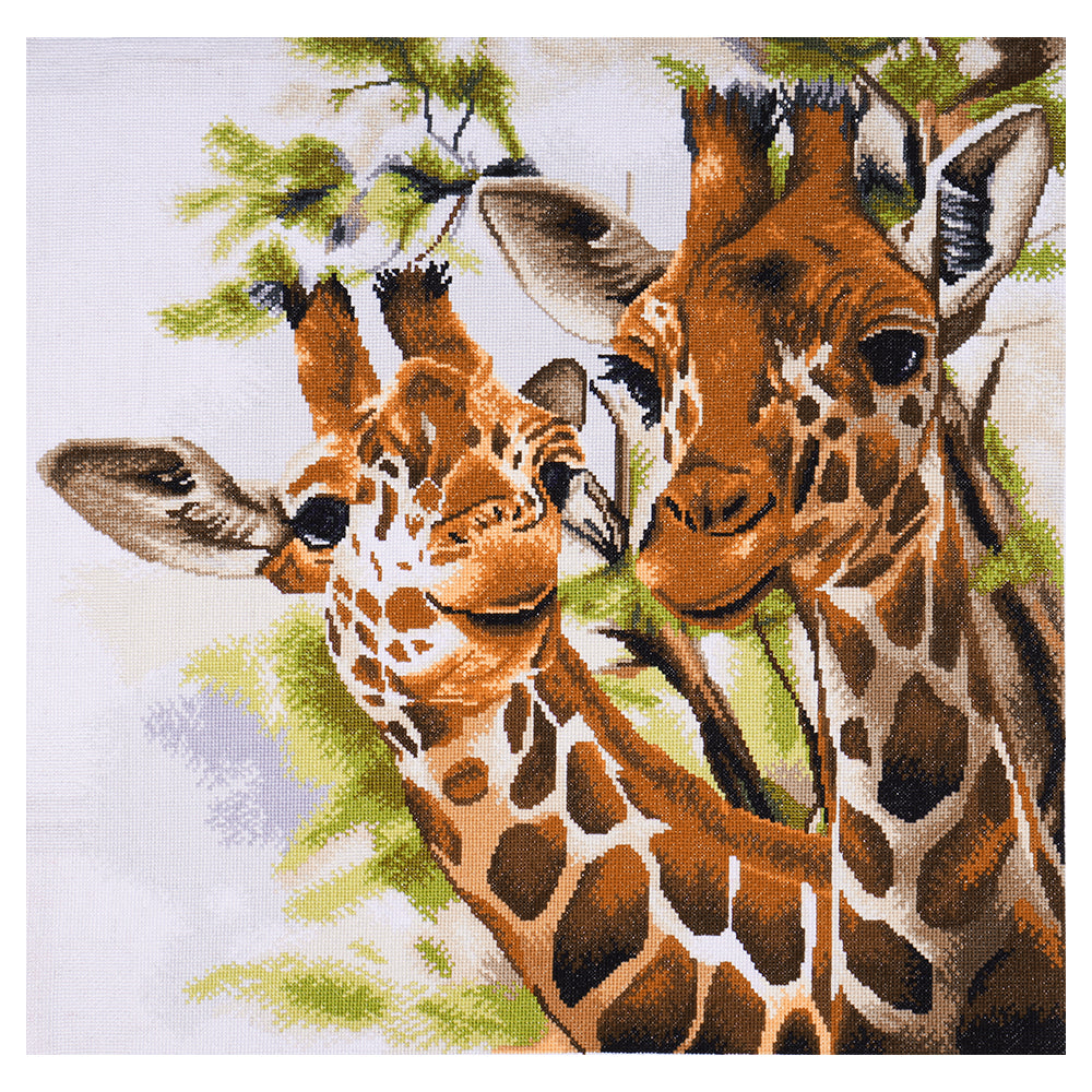 Giraffes | Cross Stitch Kit | No Count | Colour Printed | 58cm x 58cm