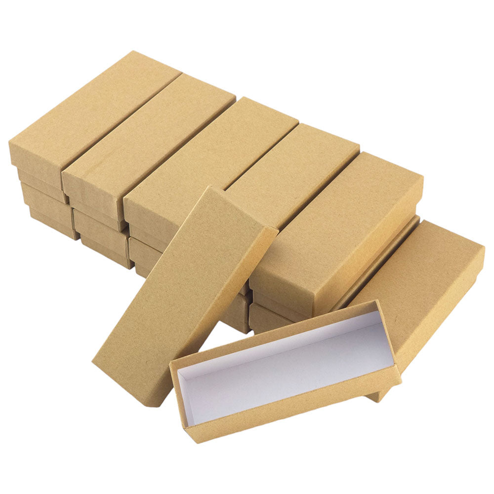 Kraft | 12 Plain Rectangular Boxes | 12x4.2x3.4cm | Gifts & Crafts