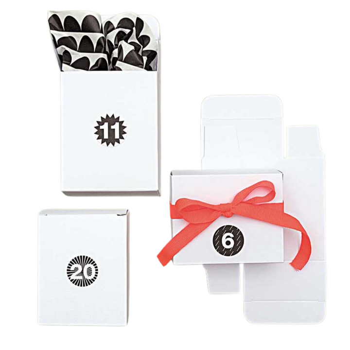 24 Advent Calendar Boxes | 4 x 8 x 10cm | Just Add Numbers  | Choice of Designs