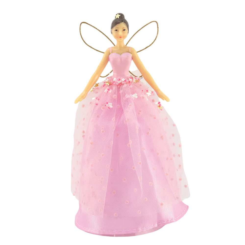 Pretty Pink Fairy | Tree Topper | 19cm Tall | Gisela Graham