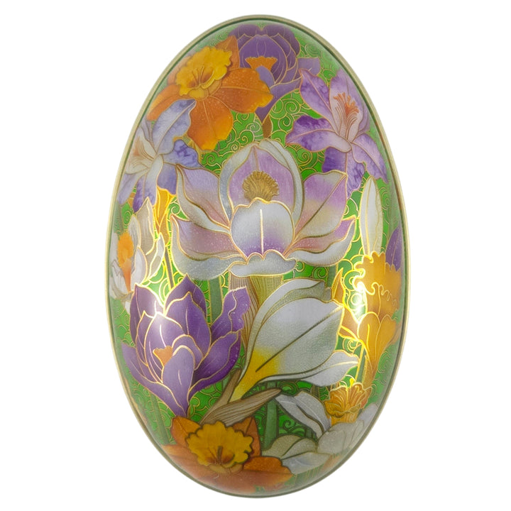 Cloisonne | Two Part Easter Egg | Fillable Tin | Flat Bottomed | 11cm