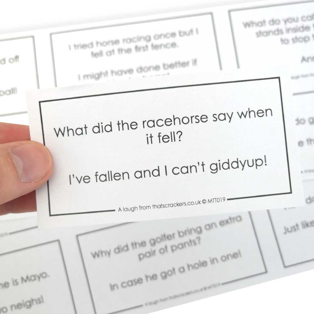 Sports Themed Cracker Jokes | Set of 12 | For Cracker Making