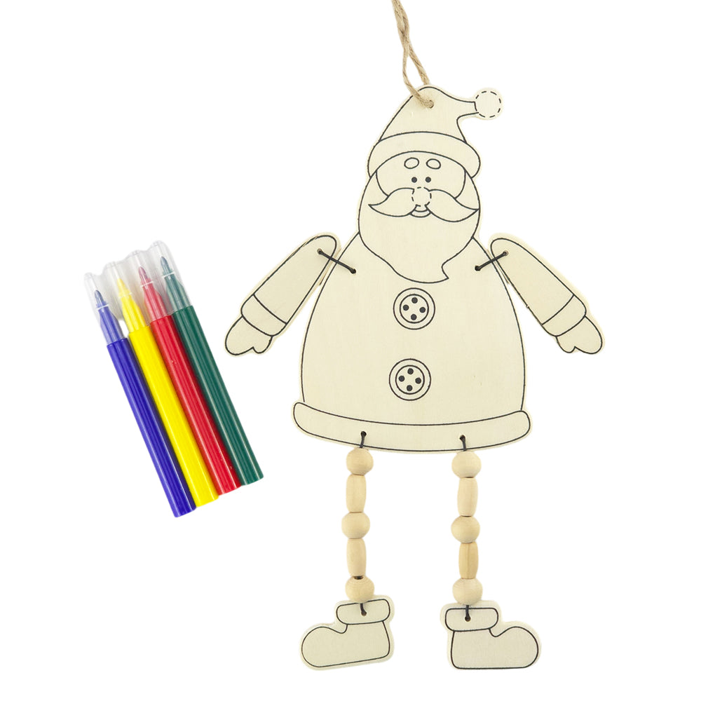 Kids Colour Your Own Wooden Hanging Christmas Decoration | Choose a Design