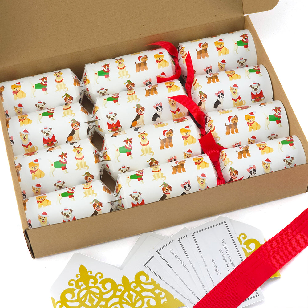 Christmas Dogs | 4 Ready to Fill Christmas Crackers | Just Add Gifts