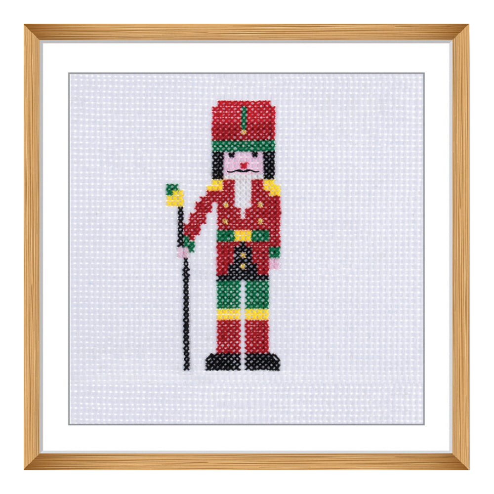 Christmas Nutcracker | Complete Mini Cross Stitch Kit | 13cm Square