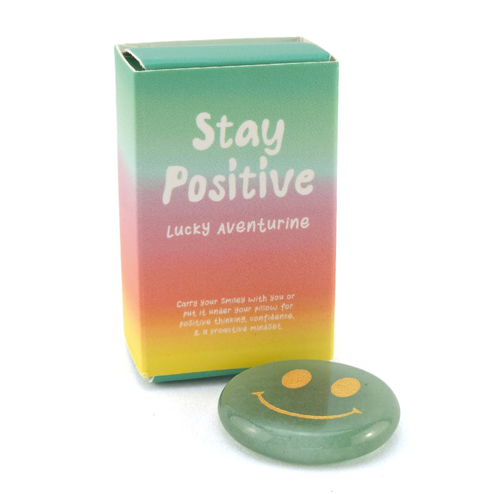 Stay Positive | Aventurine Happy Face Crystal | Matchbox Gift | Cracker Filler