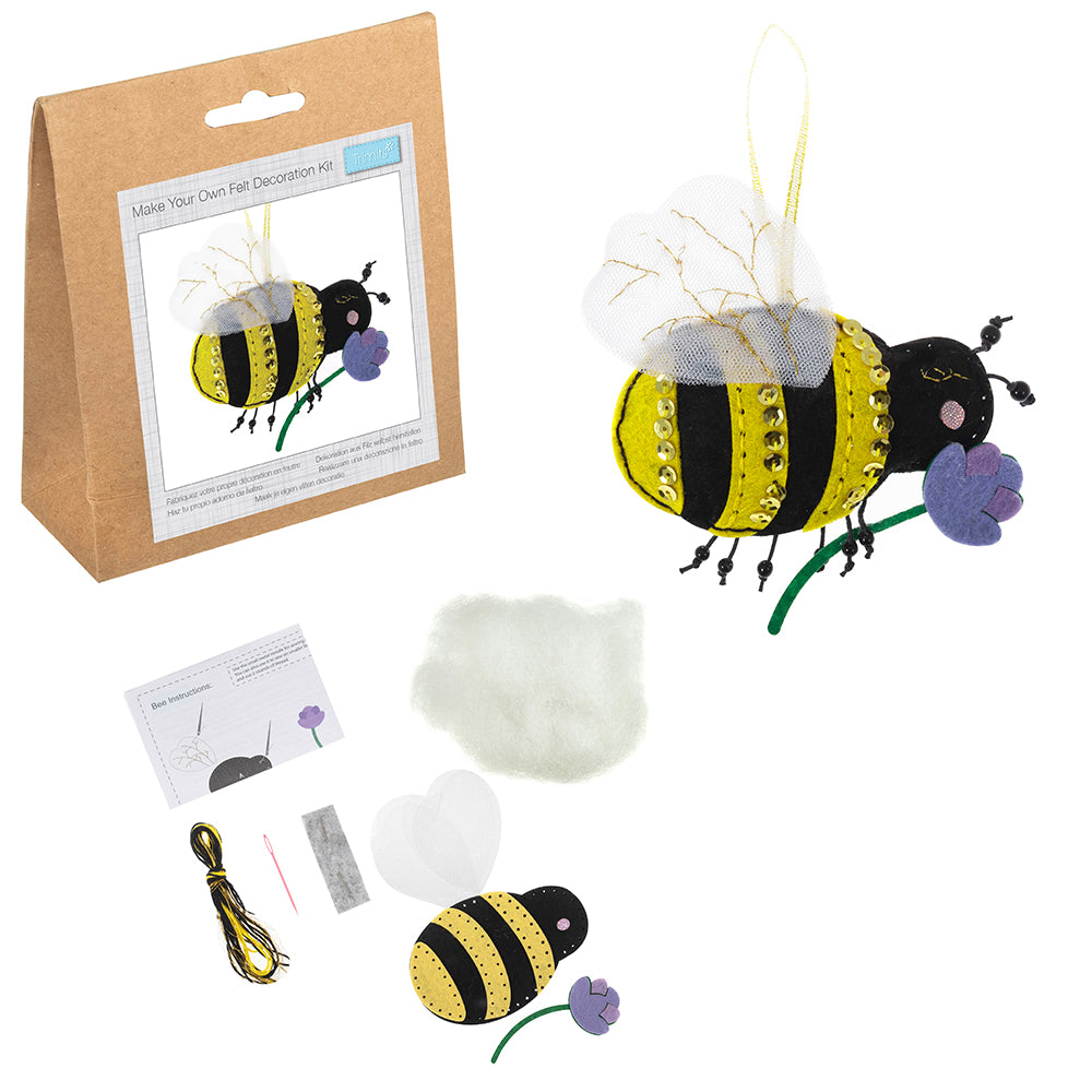 Buzzy Bee | Felt Sewing Kit | Hanging Ornament | Adults & Older Kids