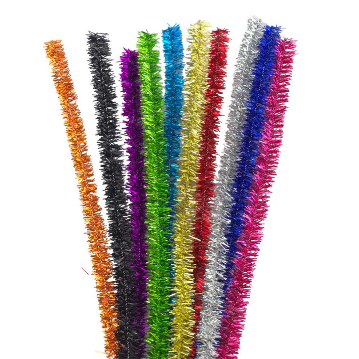 10 Extra Long Pipecleaners | Chenille or Tinsel | 50cm Long | 9mm Wide