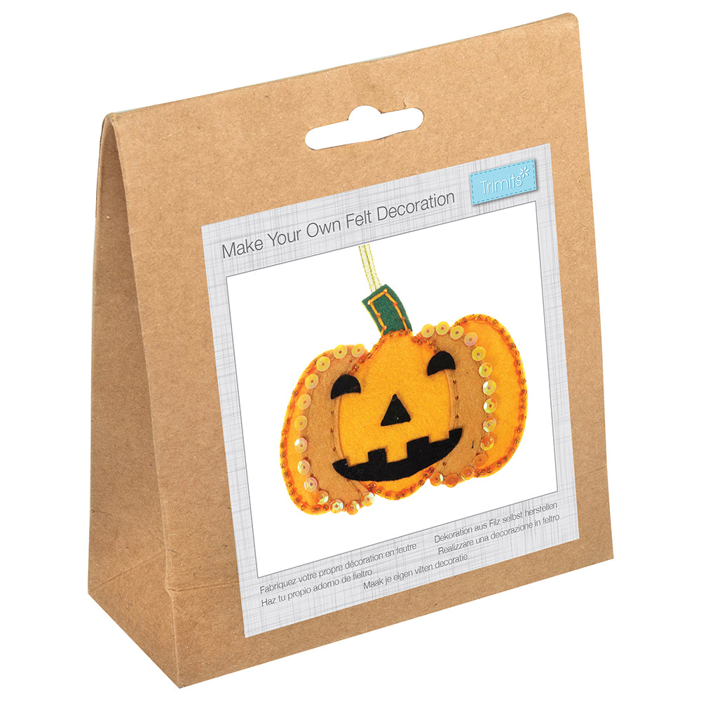 Sew Your Own Felt Pumpkin Hanging Ornament | Complete Craft Kit