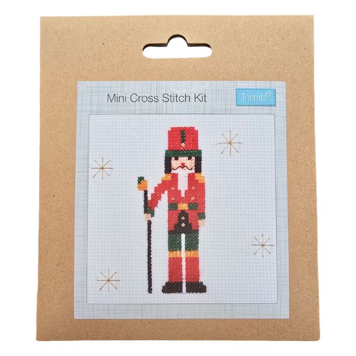 Christmas Nutcracker | Complete Mini Cross Stitch Kit | 13cm Square