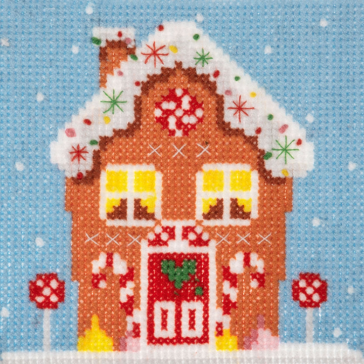 Christmas Gingerbread House | Complete Mini Cross Stitch Kit | 13cm Square