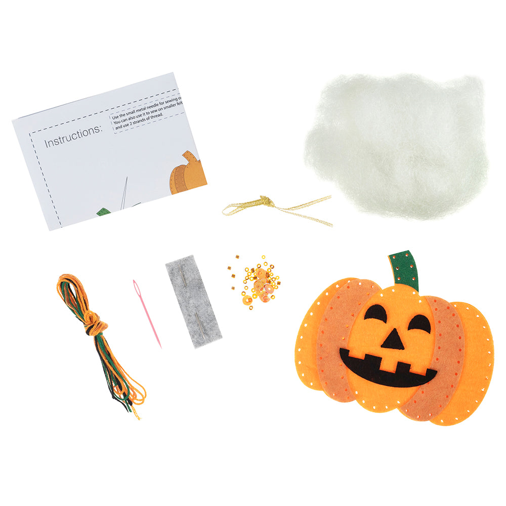 Sew Your Own Felt Pumpkin Hanging Ornament | Complete Craft Kit